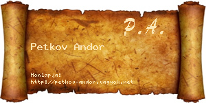 Petkov Andor névjegykártya